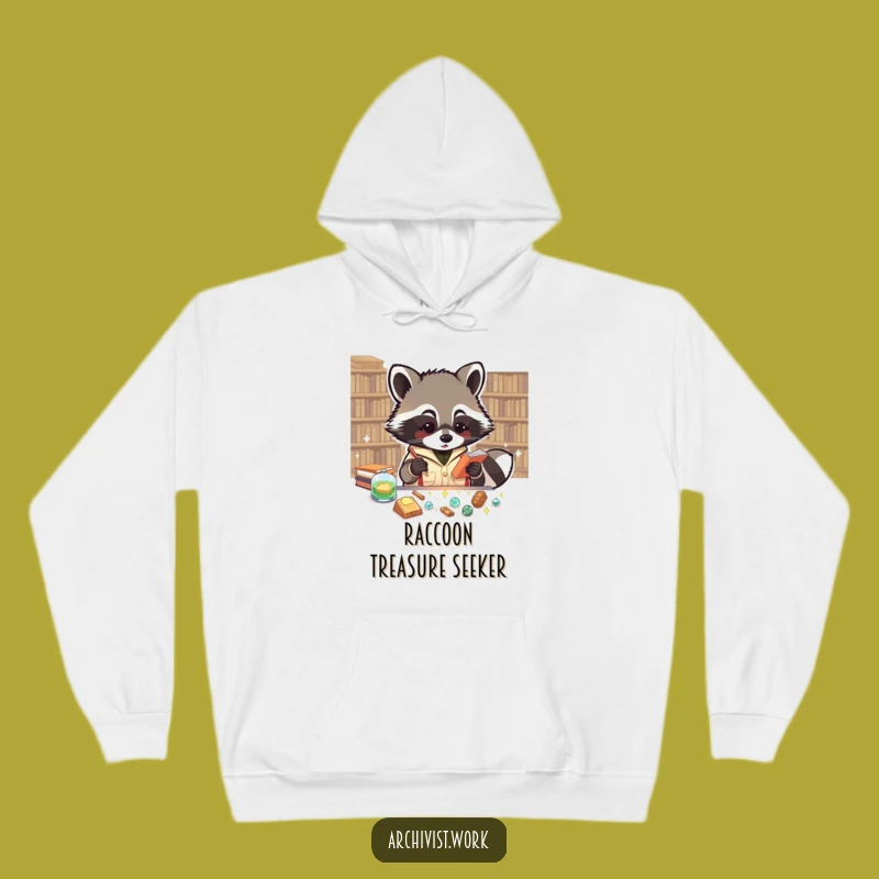 Funny Raccoon Archivist Hoodie: Cozy Artifact Cataloger, Perfect Warm & Hilarious Gift