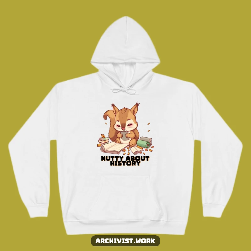 Funny Squirrel Archivist Hoodie: Cozy Scroll Sorting Design, Perfect Comfy Funny Gift