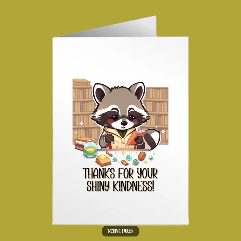 Free Printable Thank You Card: Raccoon Archivist Shares Sparkle Funny Downloadable