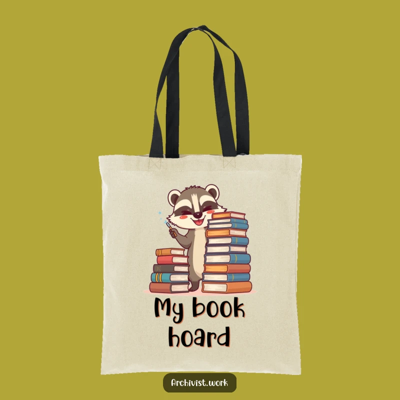 Funny Badger Archivist Tote Bag: Happy Book Dusting, Chic & Hilarious Carry-All